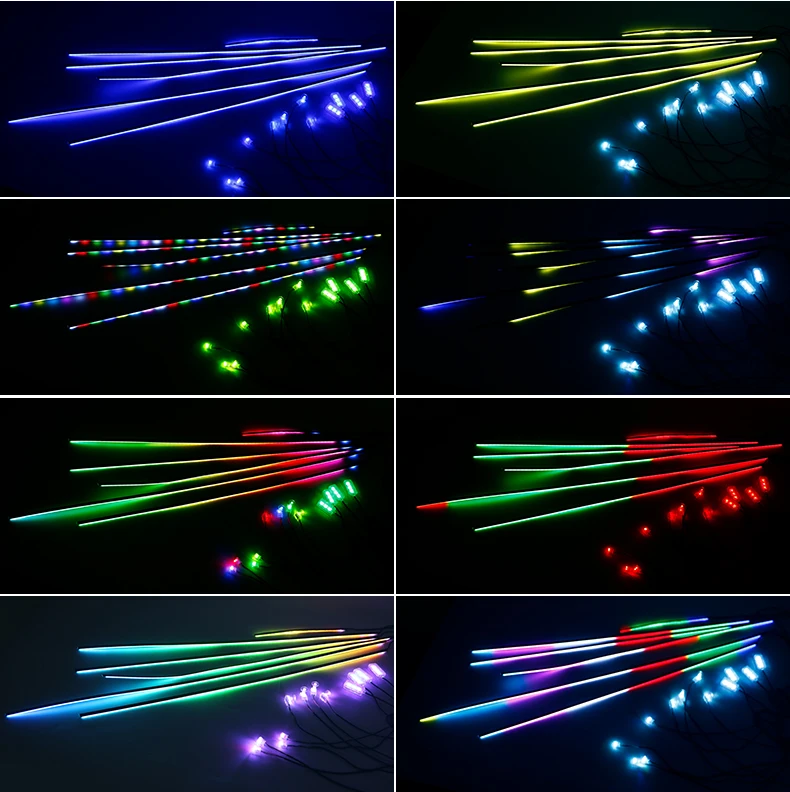 18-in-1 Dual Zone Symphony 64 Farben Streamer Auto Umgebungslicht RGB Innenraum Regenbogen Acryl Streifen Atmosphäre Beleuchtungsset App – Detail 11