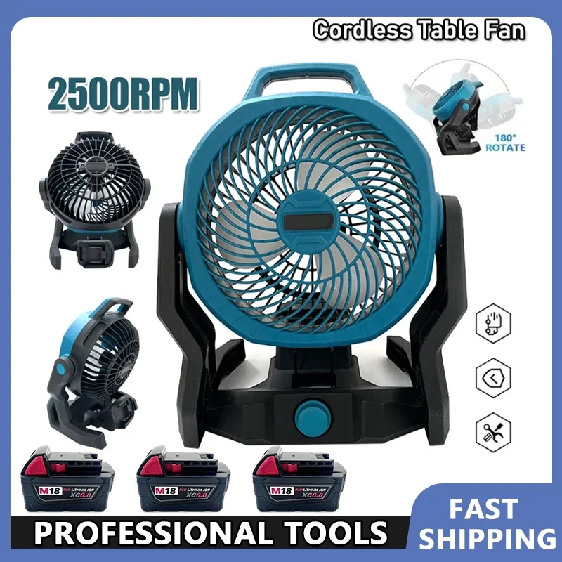 

Портативный настольный/напольный вентилятор с 3 скоростями, совместимый с Makita, с регулируемой головкой, для кемпинга и многоцелевого использования