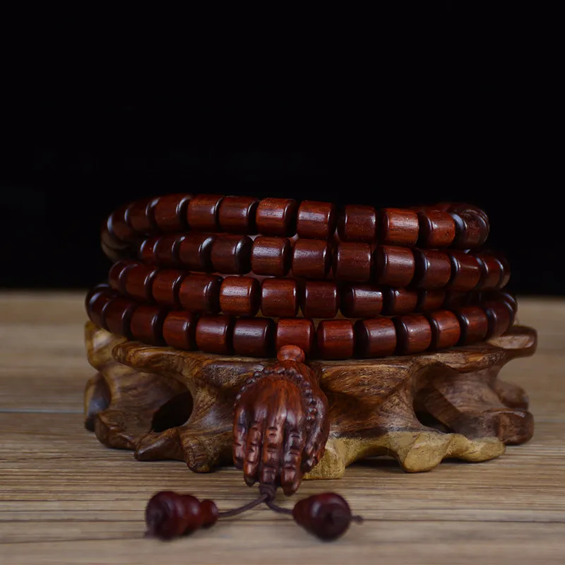 

Браслет-цепочка из бусин 8 мм для мужчин и женщин, высокоплотные бусины из старого розового дерева, подарки