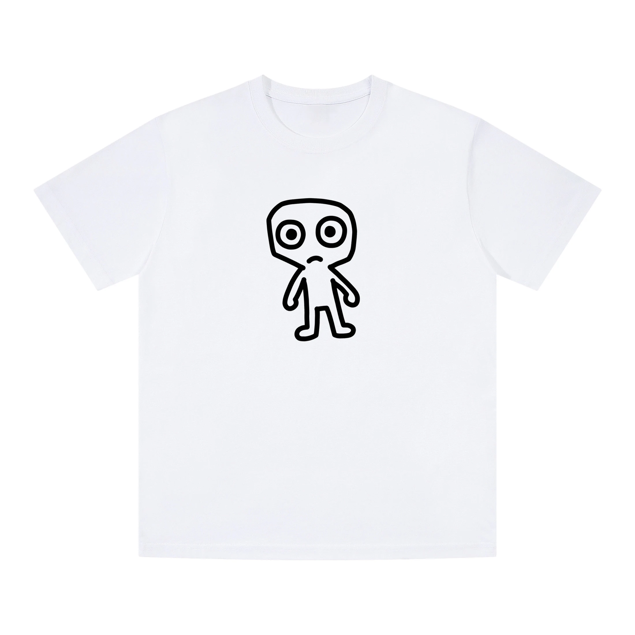 

2025 latest trend short-sleeved cotton T-shirt round neck clenched fist line villain