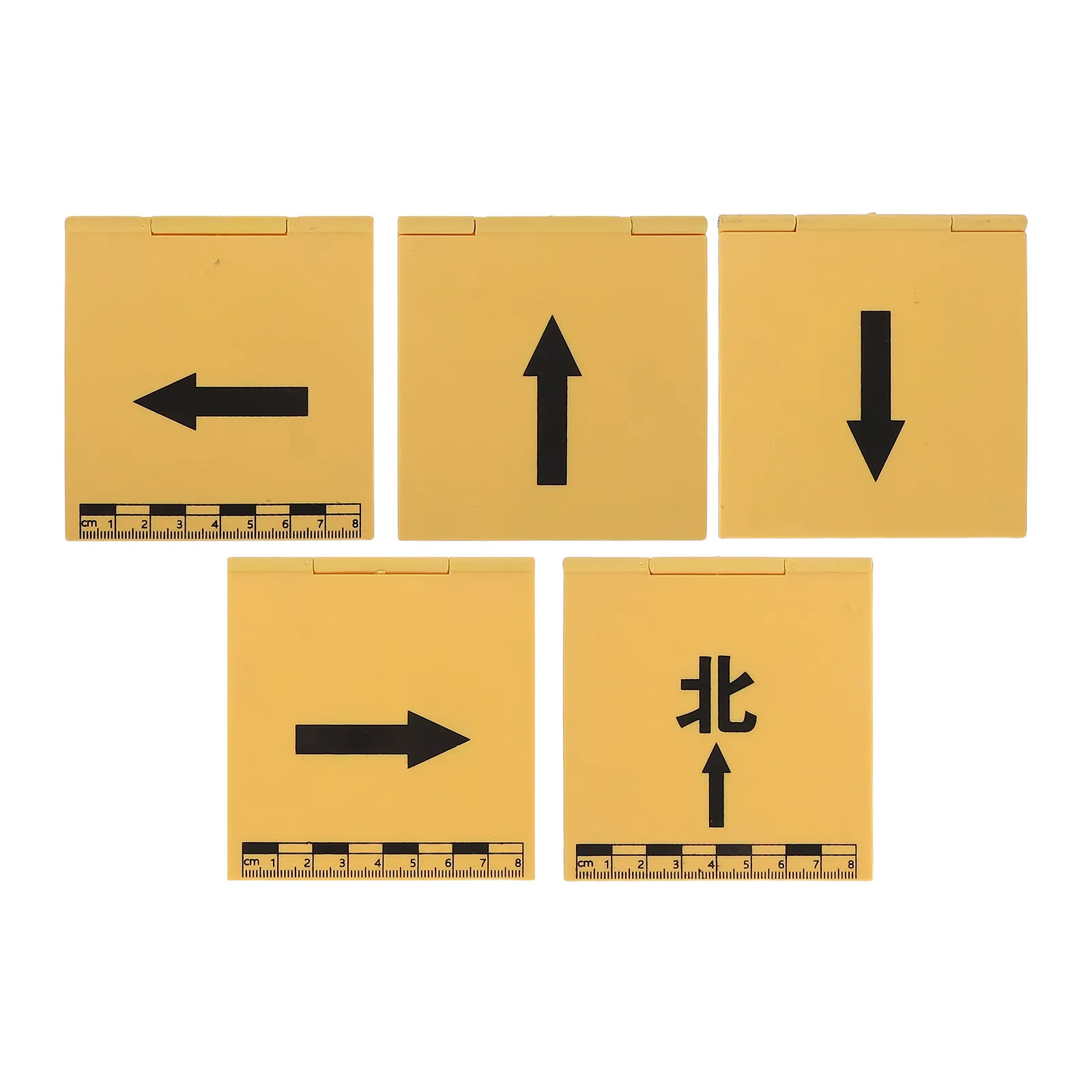 

5Pcs Directional Arrow Signs Outdoor Sports Fields Yellow L-Shaped Plastic Markers for Volleyball Basketball Court Position Sign