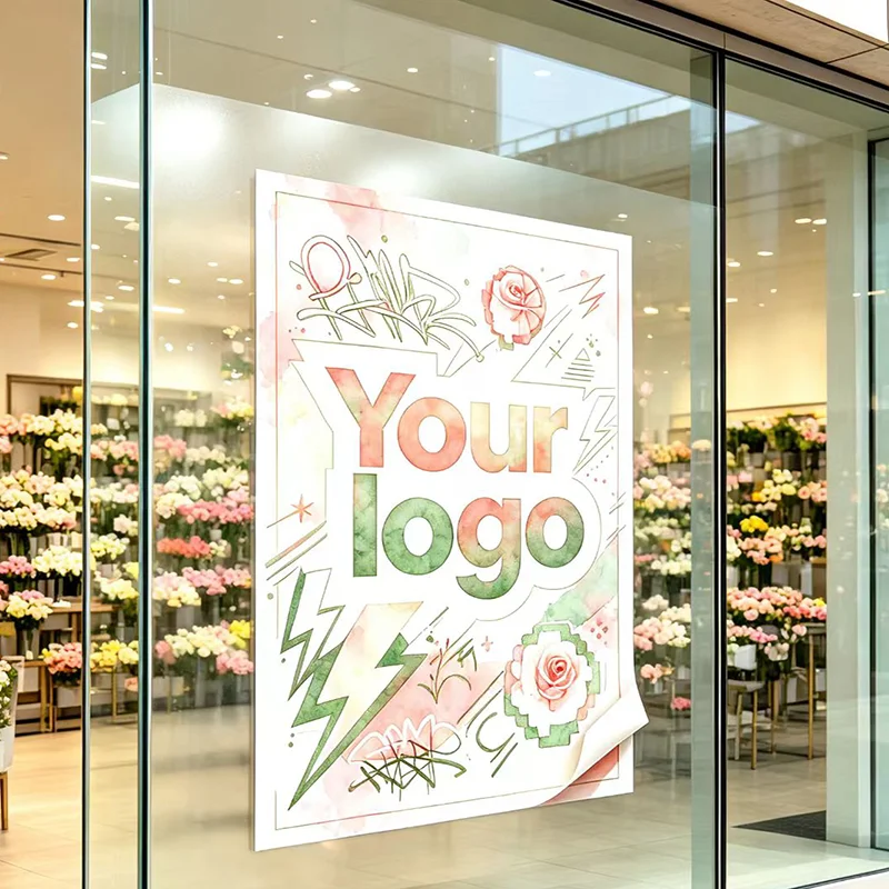 Any Size 100cm Custom Vinyl Sticker | Business Sign Sticker for Coffee Shop, Flower Store, Nail Lash Salon, Cosmetics Shop, Toy