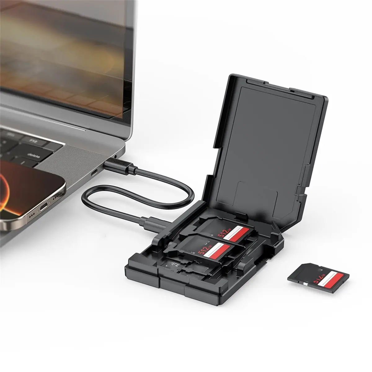 618 Mega Sale New SD Memory Card Storage Case Memory Card Reader Supports USB Type-C and USB Compatible