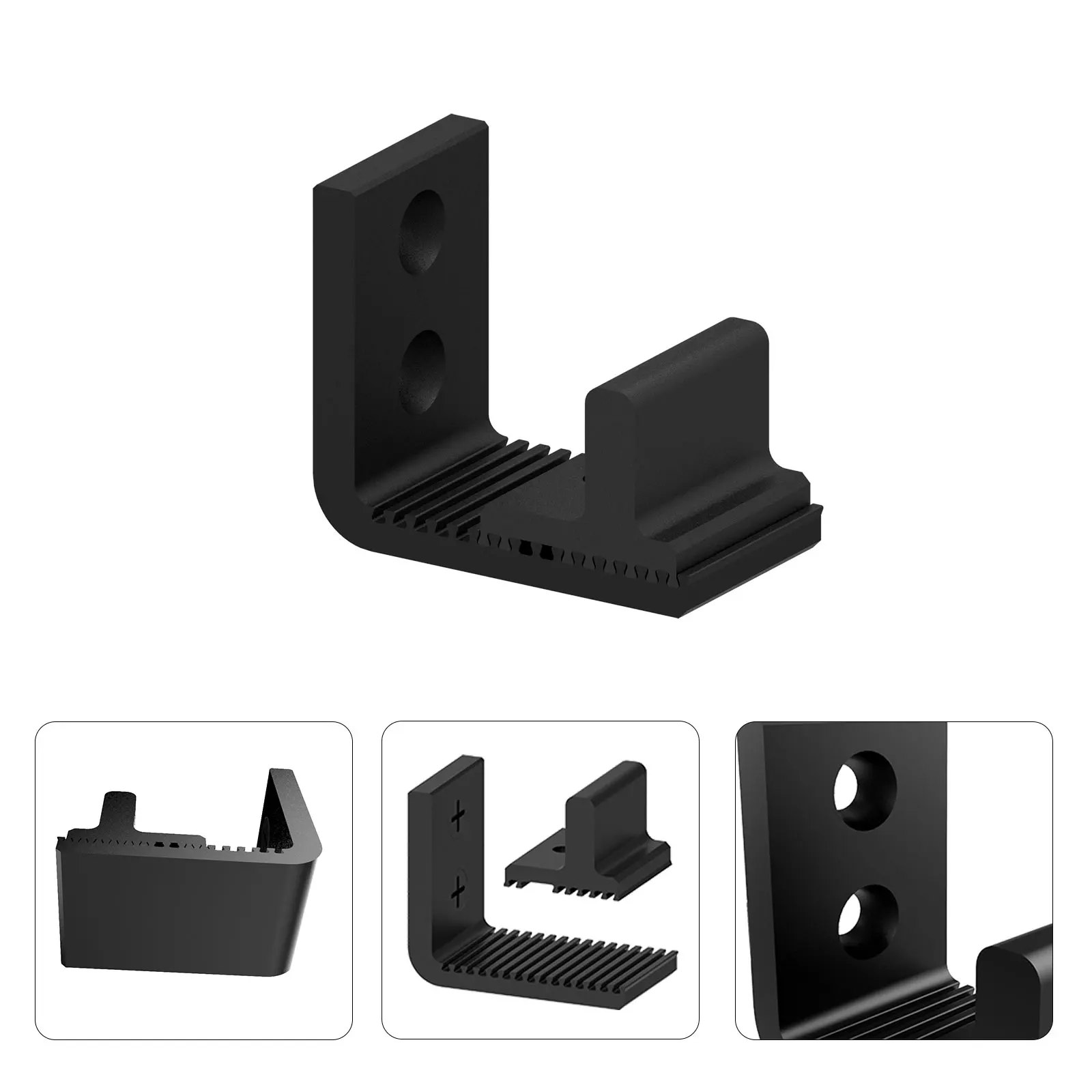 1PC ブラック加熱式フロアガイド バーンドアハードウェア フロアガイド 穴あけ不要