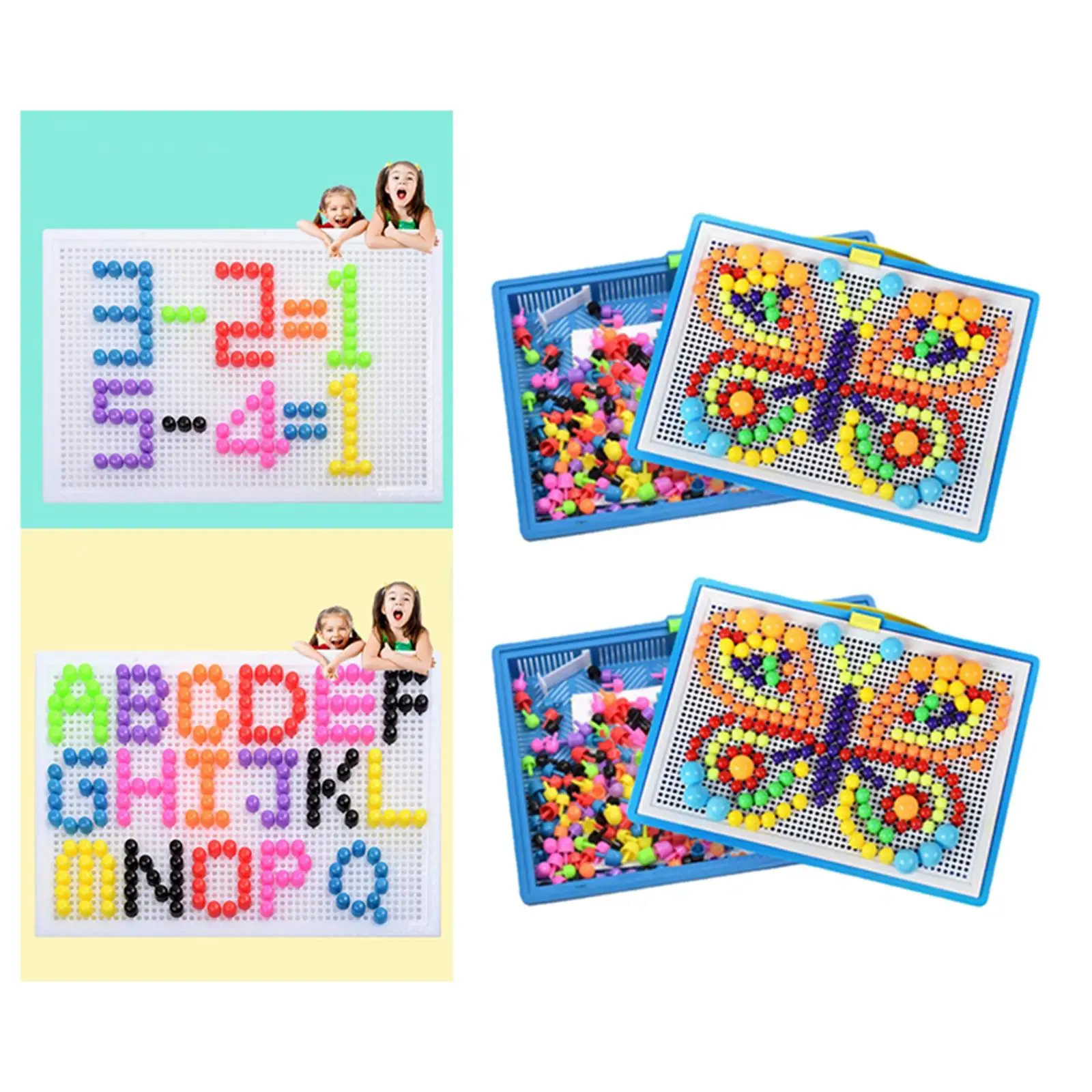 Mosaico Pegboard Toy Shape Pattern Blocks Fine Motor Skill per ragazzi e ragazze