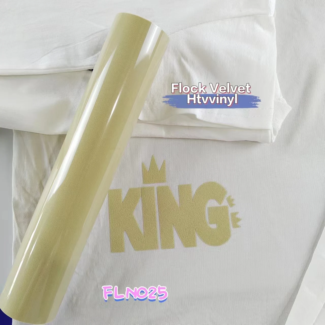 1 Sheet 25cmx100cm Velvet Flock Heat Transfer Vinyl Heat Press Machine T-shirt Bag Iron On HTV Printing