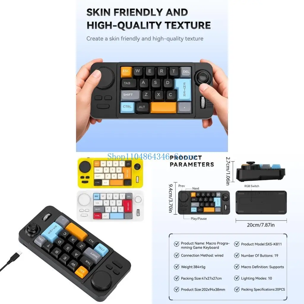

5asd Mechanical Gaming Keyboard 19 With Macroed Joystick Double Scroll Wheel