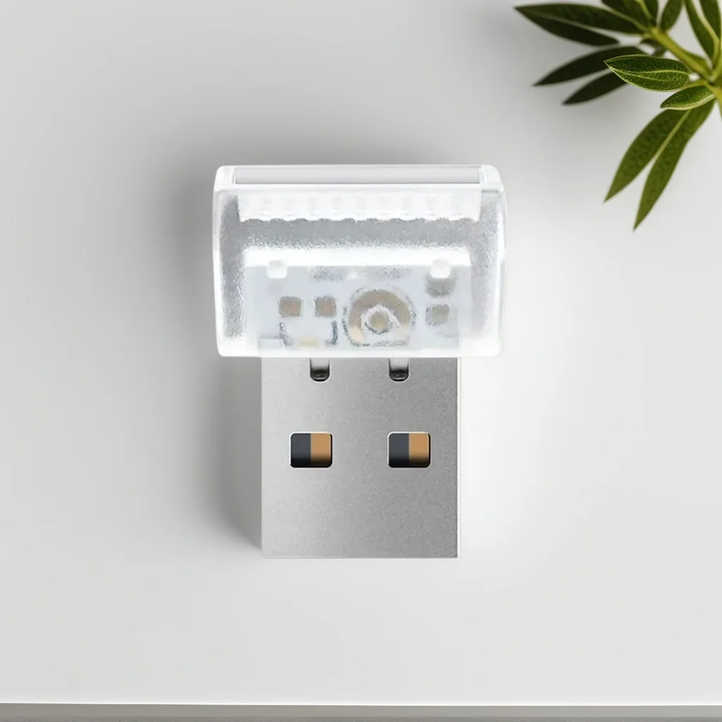 

Новый красочный градиент USB окружающего освещения - прозрачный хрустальный корпус автомобильного атмосферного освещения