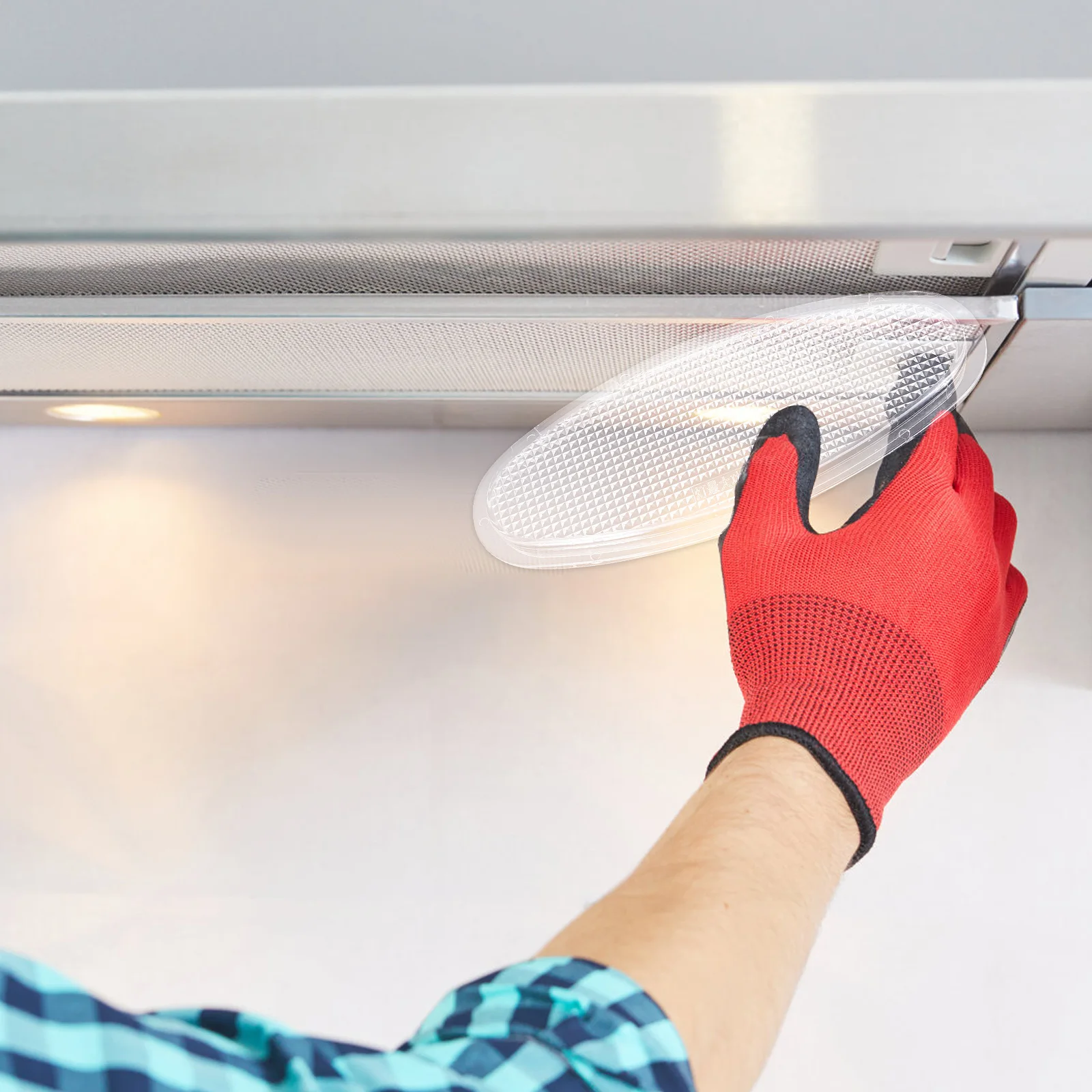 

2Pcs Range Hood Lamp Cover Oval Plastic Light Shade Replacement Kitchen Hood Accessories for Home Restaurant Hotel