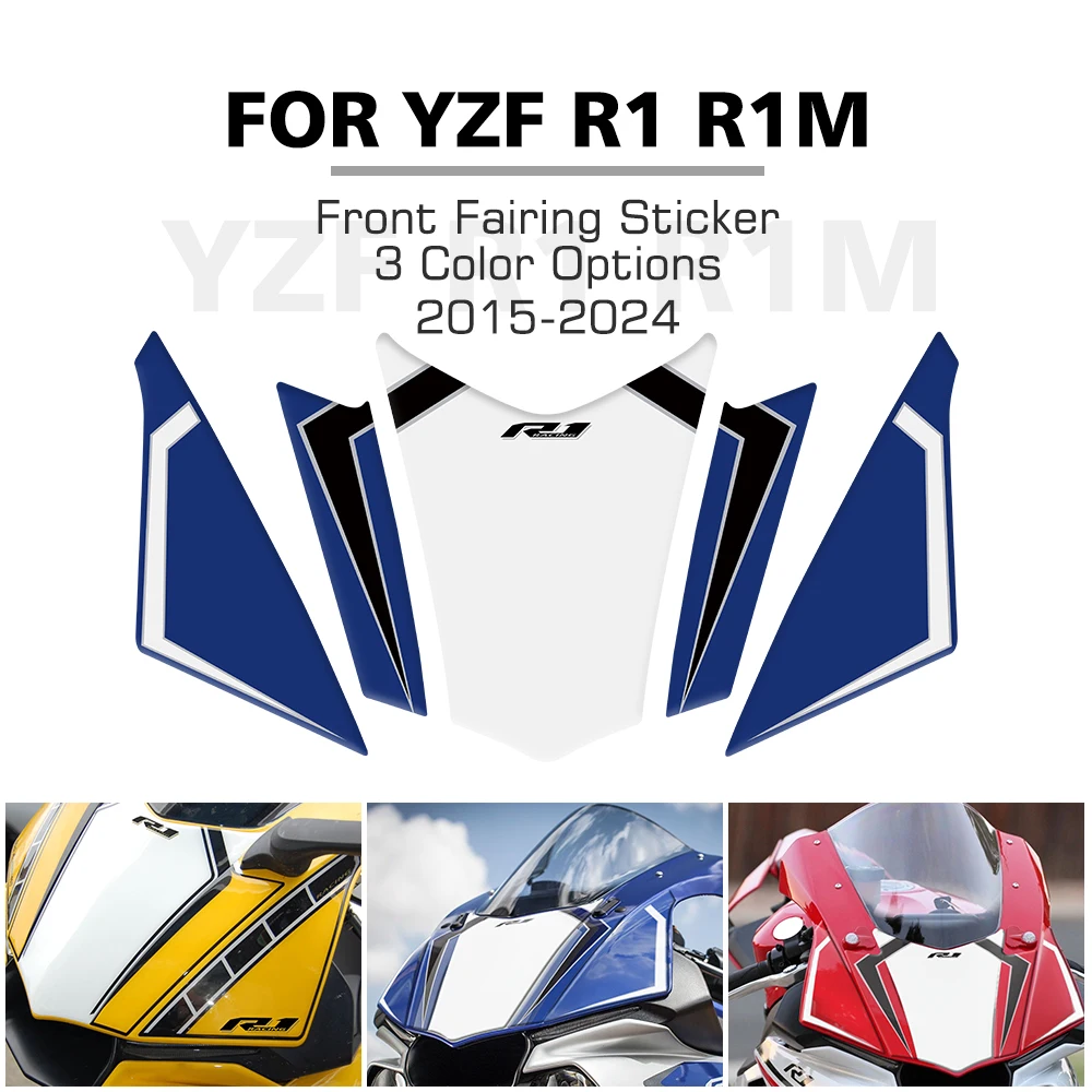 

Motorcycle 3D Gel Front Fairing Protector Decal Reflective Body Head Stickers Kit For YZF R1 R1M YZF-R1 YZF-R1M 2015 - 2024 2023
