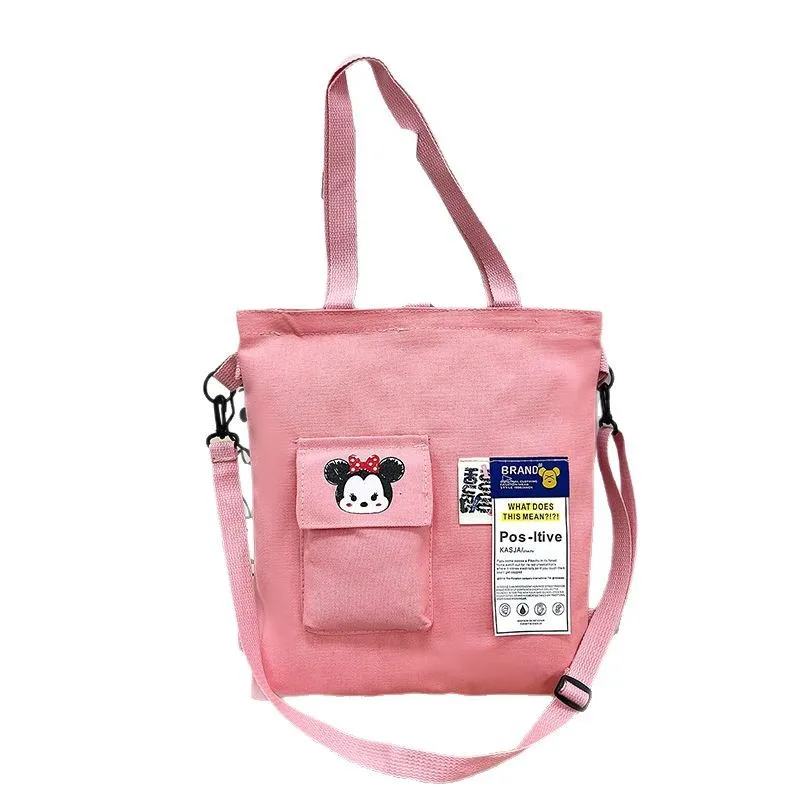 

Disney Mickey Mouse Canvas Shoulder Bag Large Capacity Crossbody Handbag Student Book Bag for Women Students Travel Outdoor