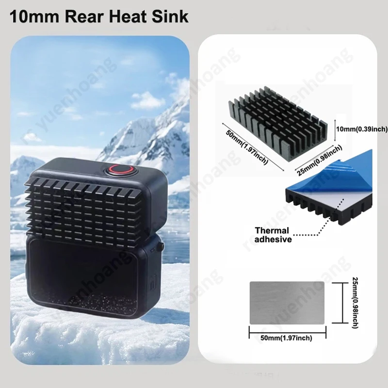 1PCS For DJI NANO Aluminum Alloy Heat Sink Cooling Fin Thermal Heat Dissipation Pad Overheat Prevention for Outdoor Recording - view 4