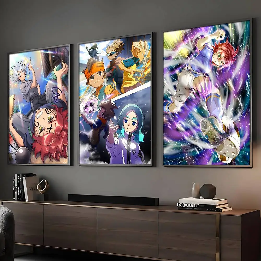 ANIME I-Inazuma E-Eleven Poster, selbstklebender Wandkunstdruck, wasserfest, für Zuhause, Wohnzimmer, Schlafzimmer, Bar, ästhetische Dekoration