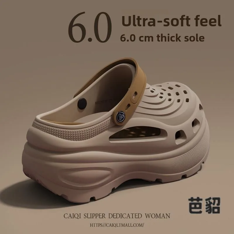 

EVA Home Slippers Women's Summer New Outdoor Beach Anti-slip Thick Bottom Hole Hole Shoes Easy Wear Comfortable Foot Feeling