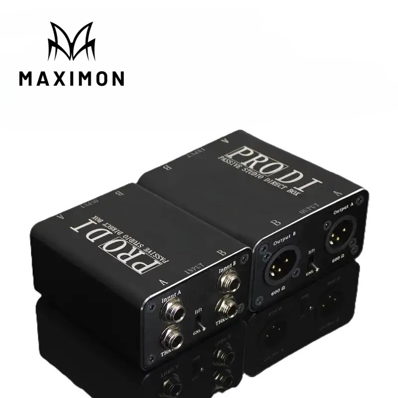 MAXIMON Professional Audio Direct Injection Box Passive Dual Channel Di Box Pro