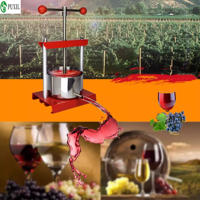 Household Manual Fruit Wine Press Machine 6L Grape Berry Apple Juice Pressing Vegetable Dehydrating Machine Commercial