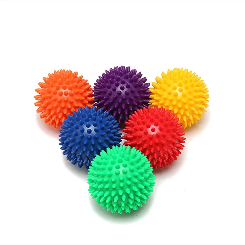 Pelota de Masaje de PVC de 7 cm para Fisioterapia y Fitness, con Púas Duras, Alivia la Fascitis Plantar, Equipo Portátil para Ejercicios de Desarrollo Corporal y Deportes