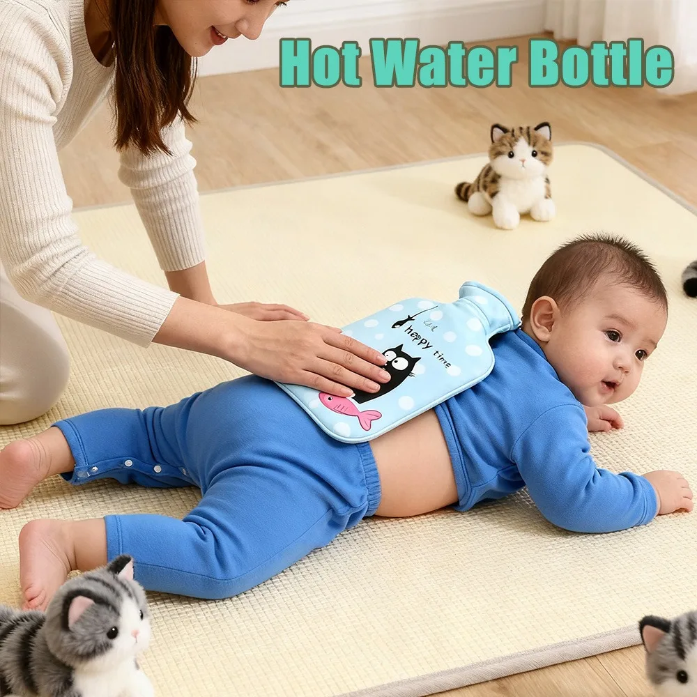 

Мультяшная мини-бутылка с горячей водой, зимнее согревание, рельефное отопление, удобная долговечная изоляция, сохраняет тепло взимку, унисекс