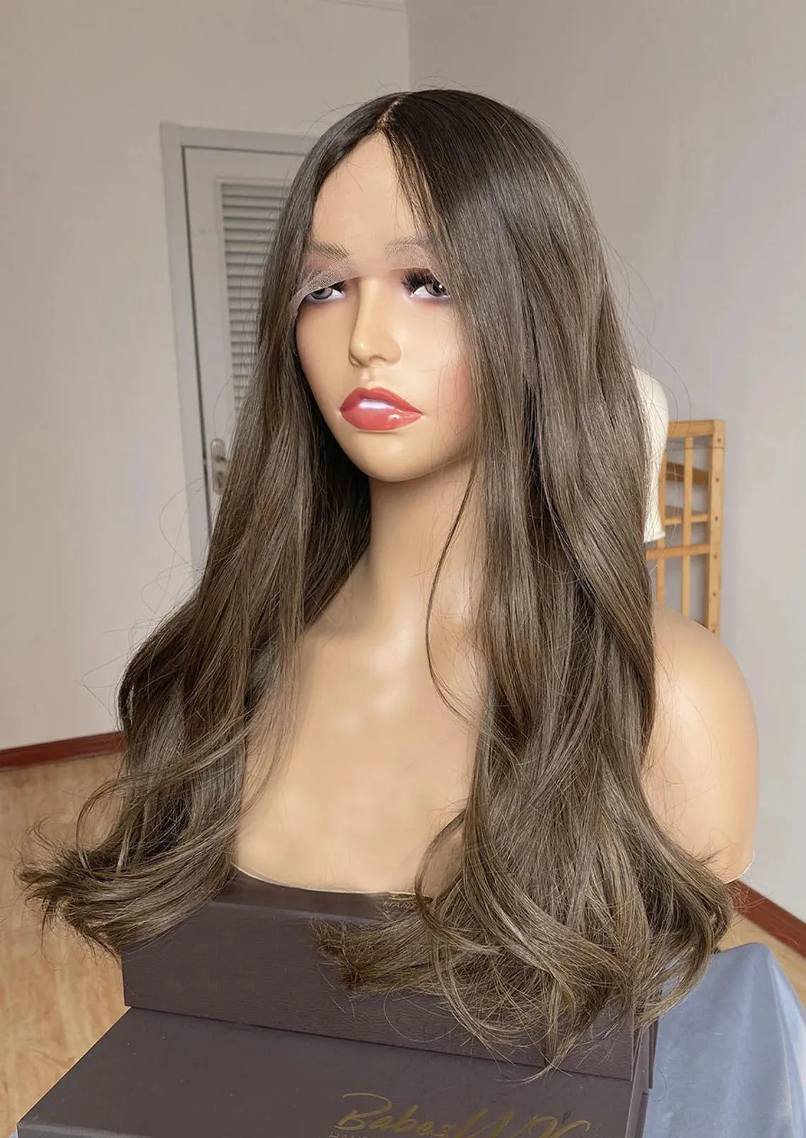 Glueless 28'' Soft Brown Long Body Wave 5x5 Silk Base Jewish Human Hair Wig Baby Hair HD Lace European Hair Preplucked