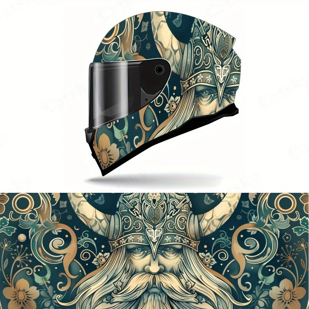 

Виниловые накидки на шлем в стиле ретро викингов, водонепроницаемые устойчивые к царапинам наклейки на анфас, прочный художественный дизайн из ПВХ, инстан