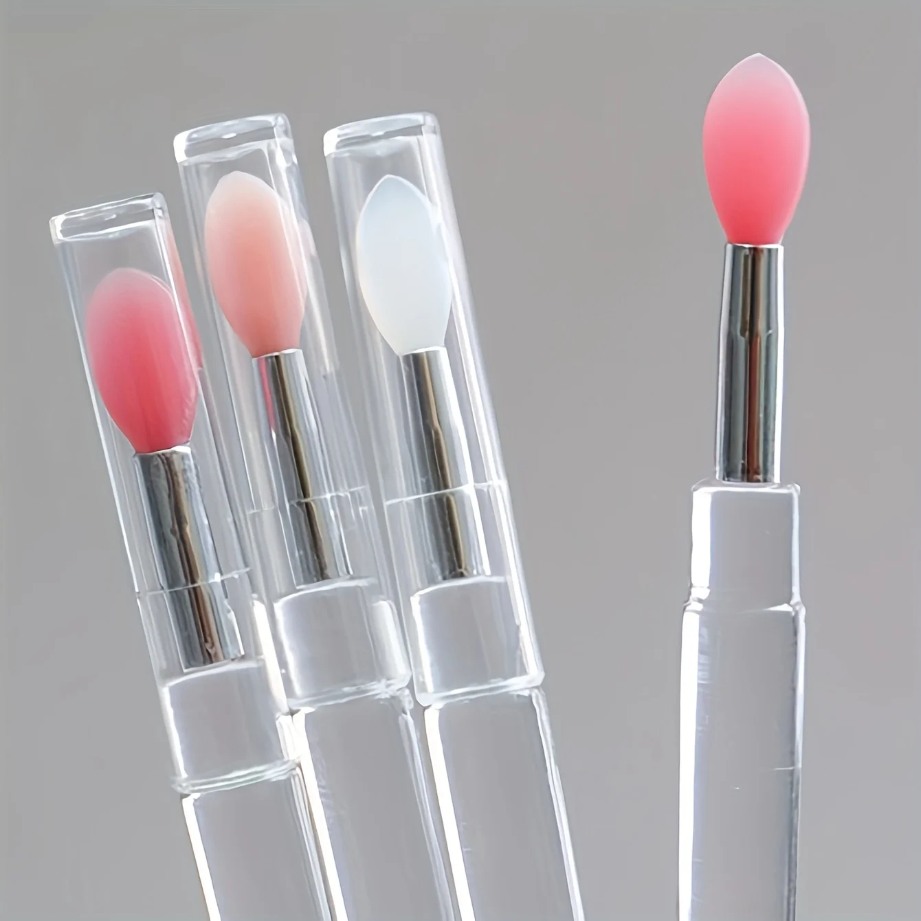 Brosse à lèvres à tête ronde, brosse à rouge à lèvres avec couvercle, brosse anti-cernes portable, brosse cosmétique de beauté multifonction 10 pièces