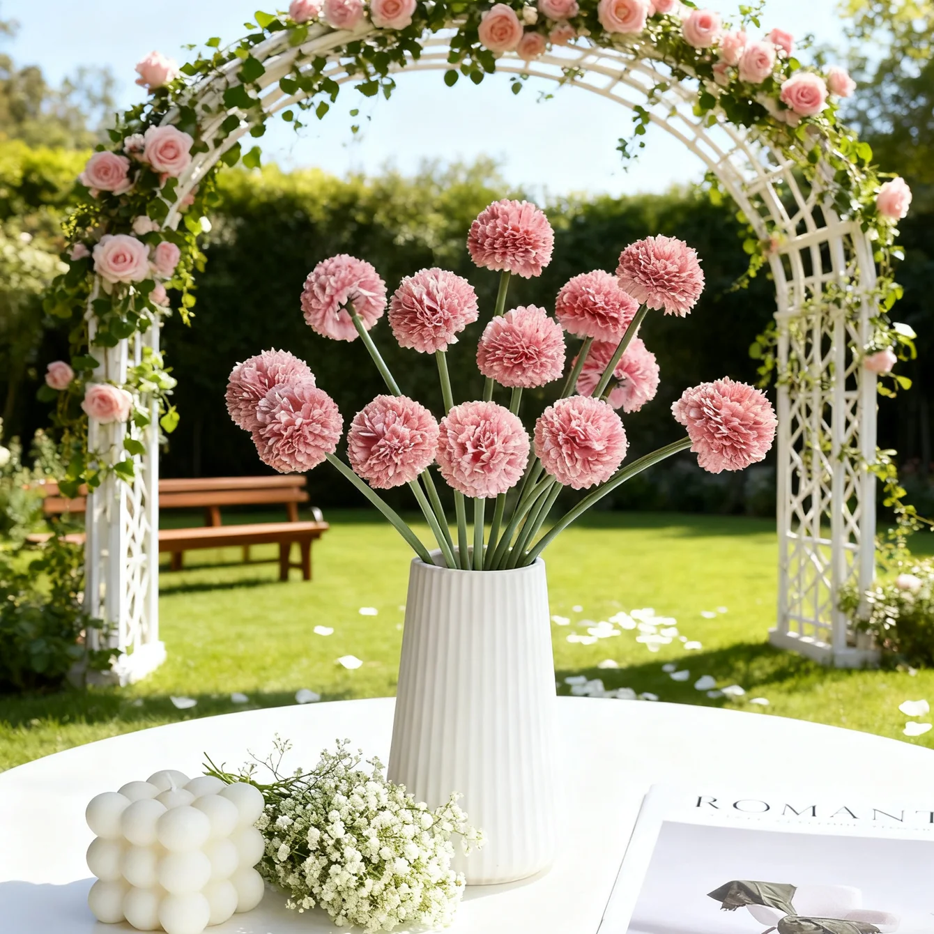 

Artificial Flowers Silk Mini Ball Chrysanthemum Home Room Wedding Bridal Bouquet Decora Valentine Outdoor Garden DIY Gifts Vases