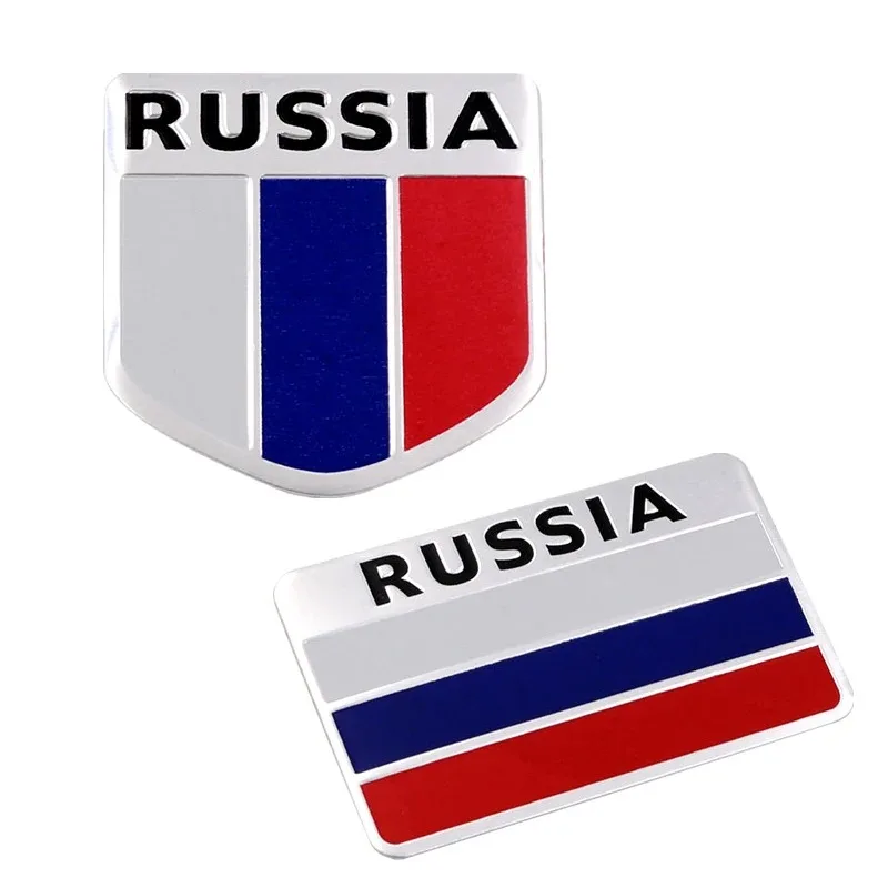 3D Aluminum Car RUSSIA National Flag Emblem Sticker For Chery BYD HAVAL Geely Auto Fender Side Rear Trunk Decal Badge Styling