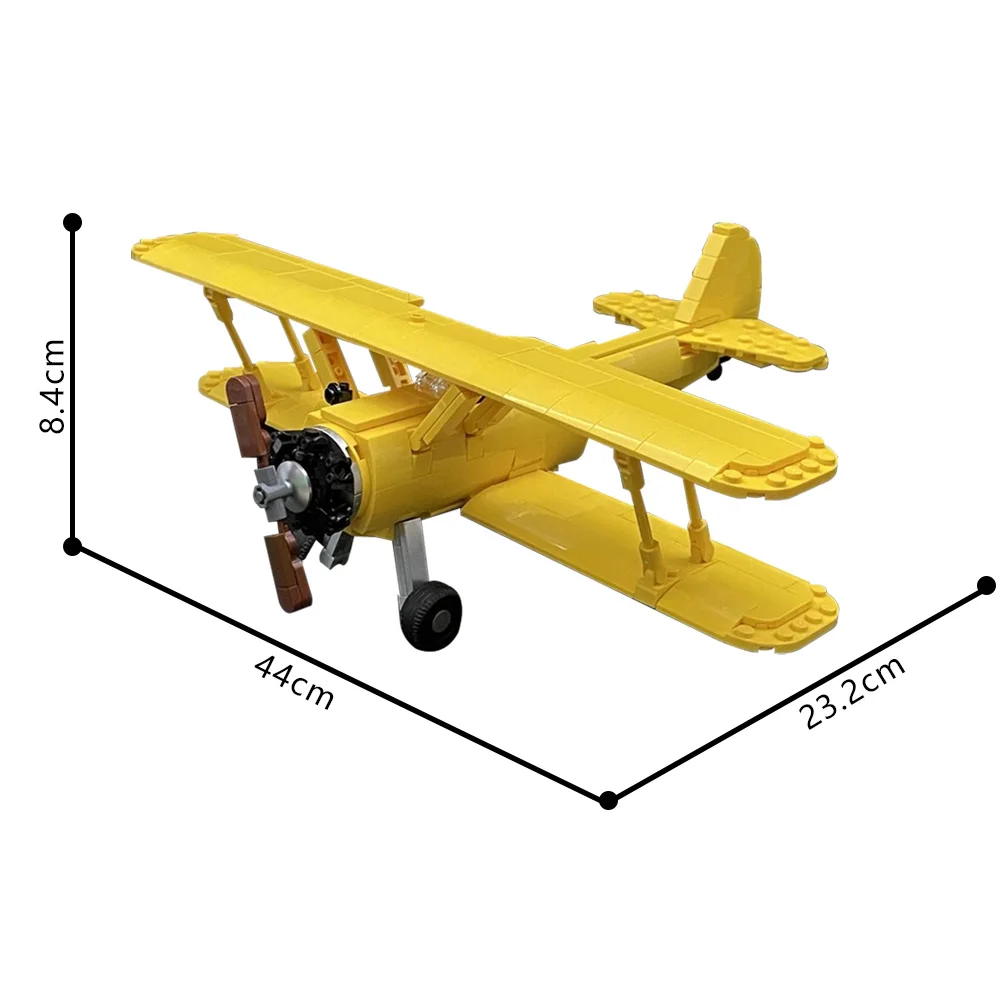 مكعبات بناء Gobricks MOC-221458 PT-17 Stearman