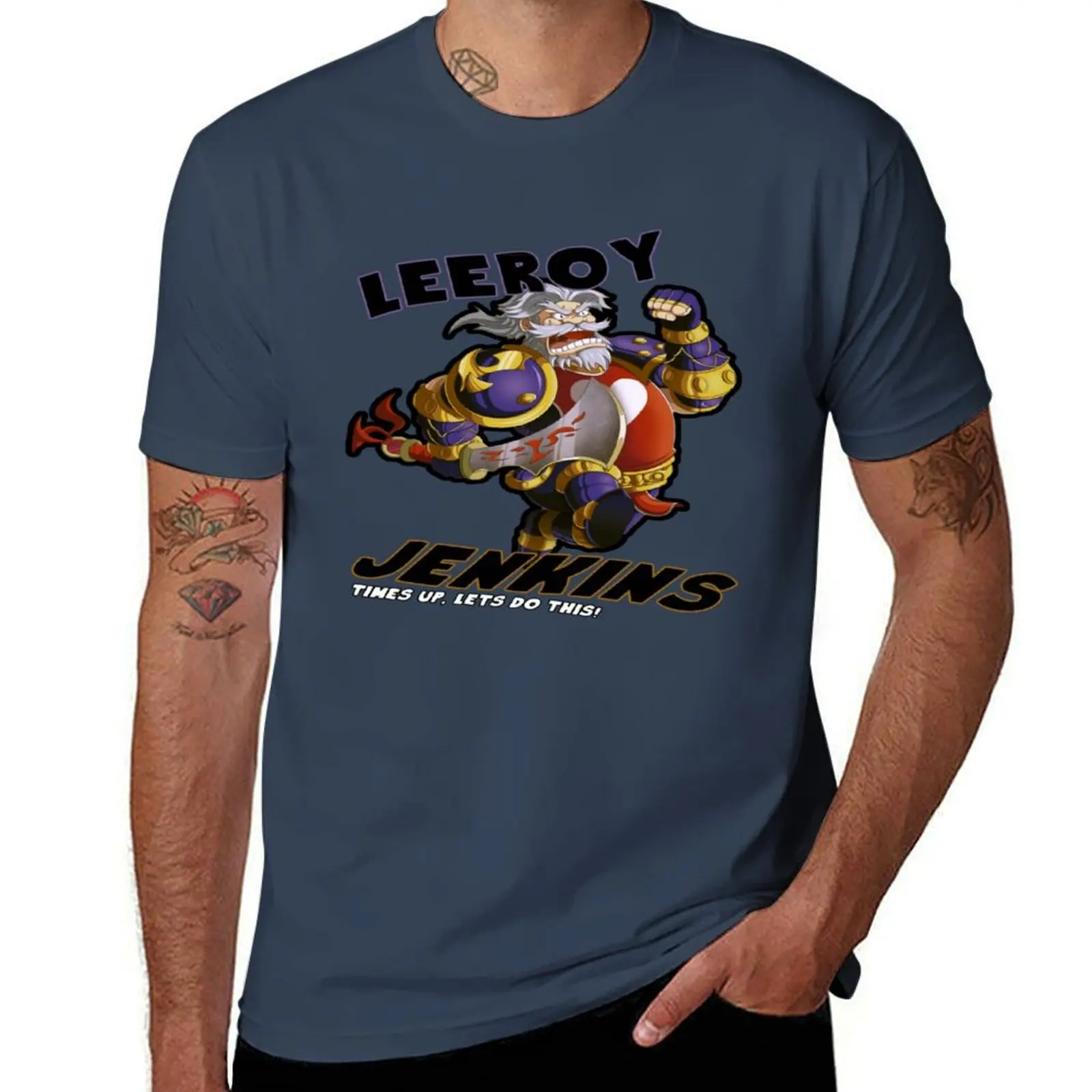 Camiseta Leeory Jenkins Times Up, camiseta con estampado moderno para hombre