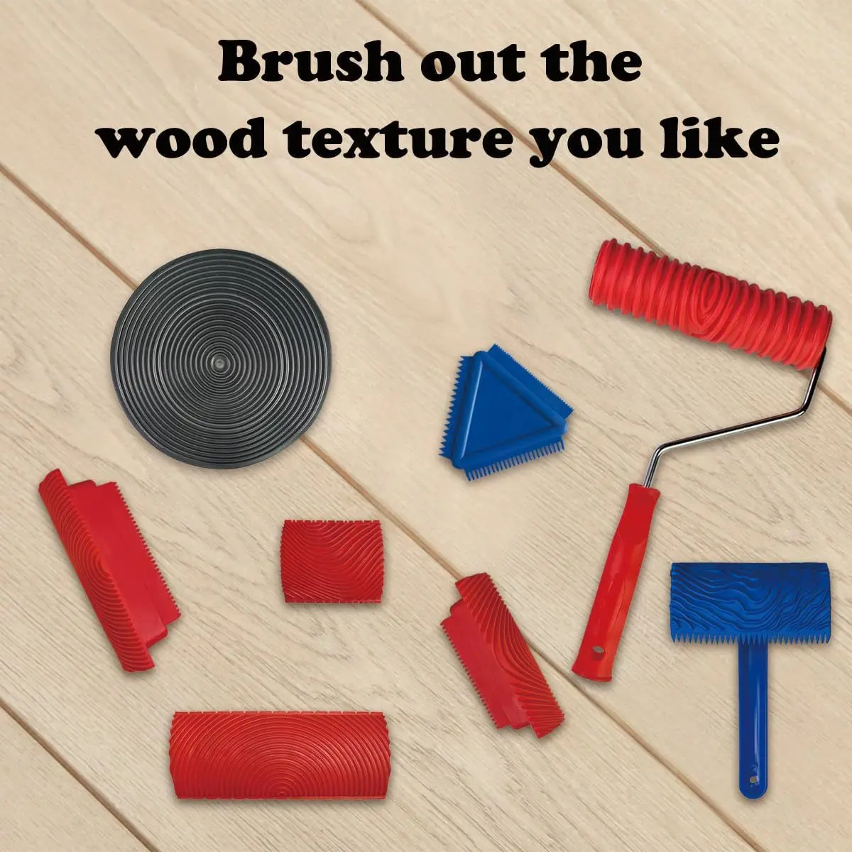 6 قطعة 7 بوصة المحبب أدوات الرسم على الحائط الخشب الملمس رولة دهانات أدوات نمط الخشب لغرفة الحائط الفن الخشب الحبوب أداة مجموعة.