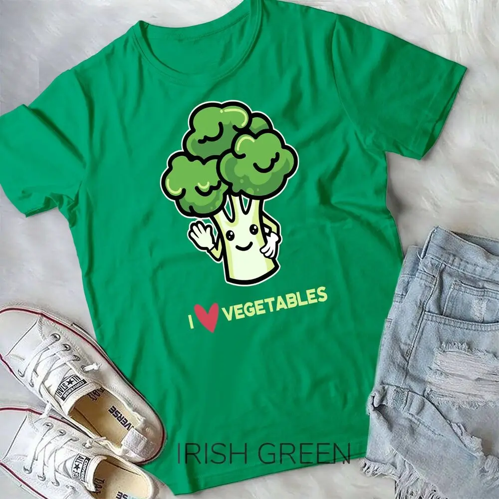 I Love Vegetables Broccoli Design Vegan T-Shirt Unisex T-shirt