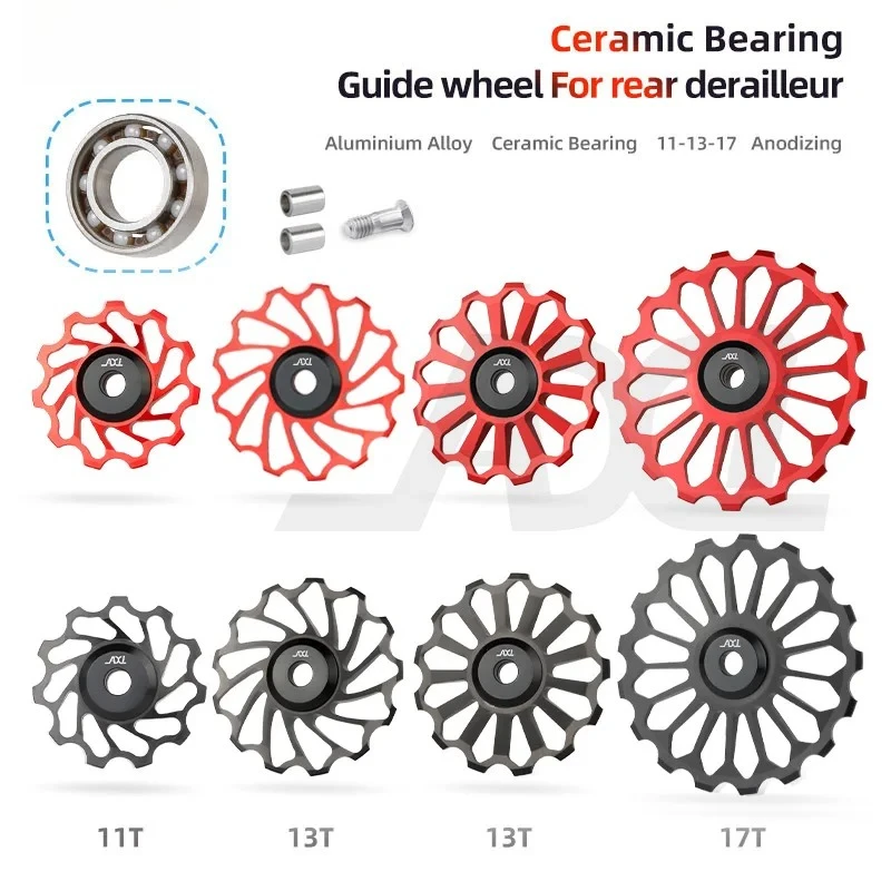 

Bicycle Rear Derailleur Ceramic Bearing Guide Wheel Bike Ceramic Pulley Rear Derailleur Wheel 11T 13T 17T
