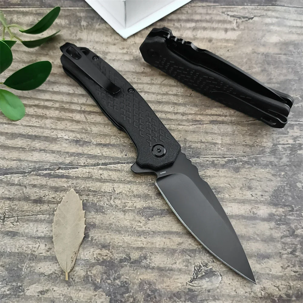 High Hardness KS 1407 Folding Knife 8Cr13Mov Blade Nylon Fiber Handle Outdoor Knife Tactical Survival EDC Tool with Pocket Clip