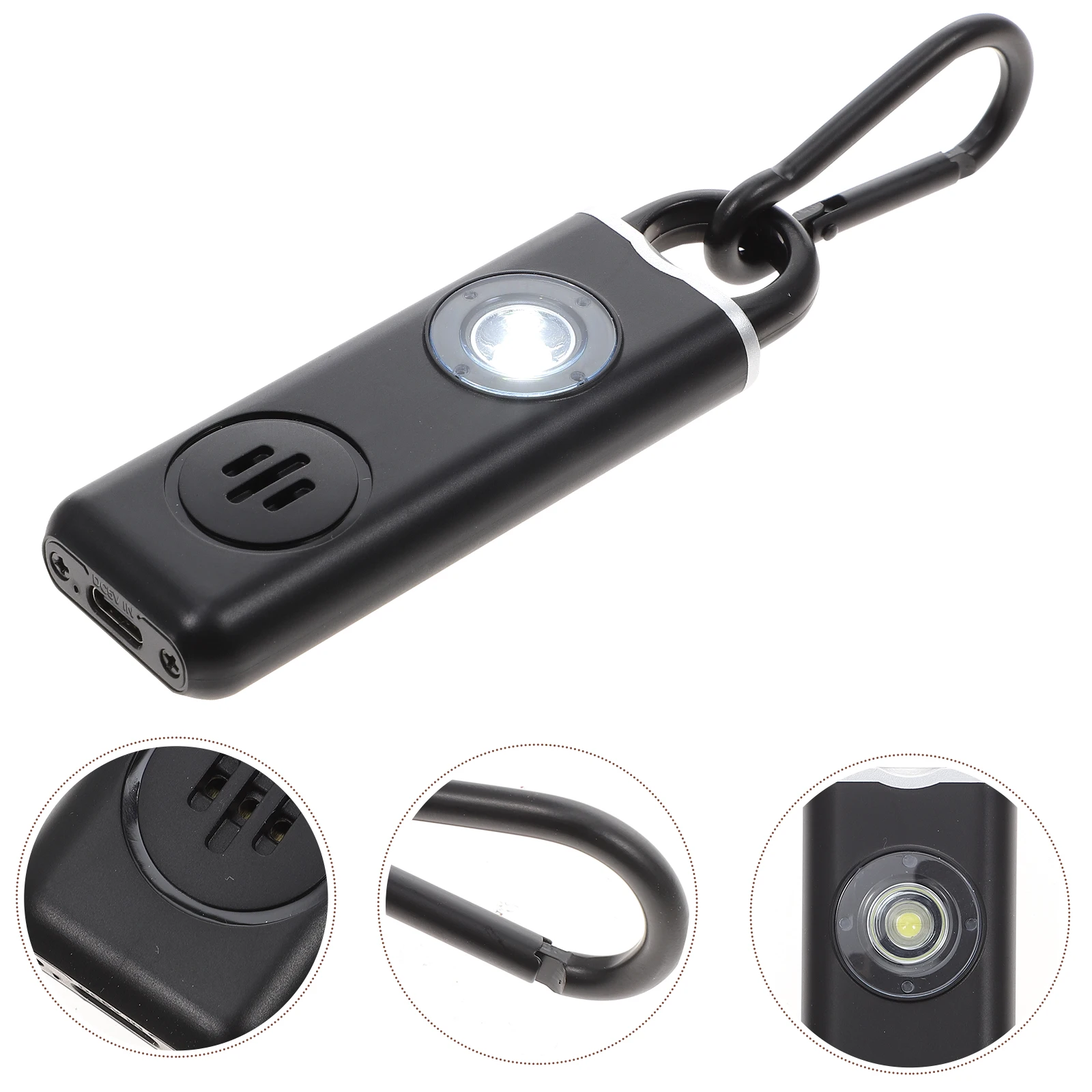 

Personal Safety Alarm Keychain 130dB High Decibel Alert LED Light Black Student Anti Wolf Travel Home Use Portable