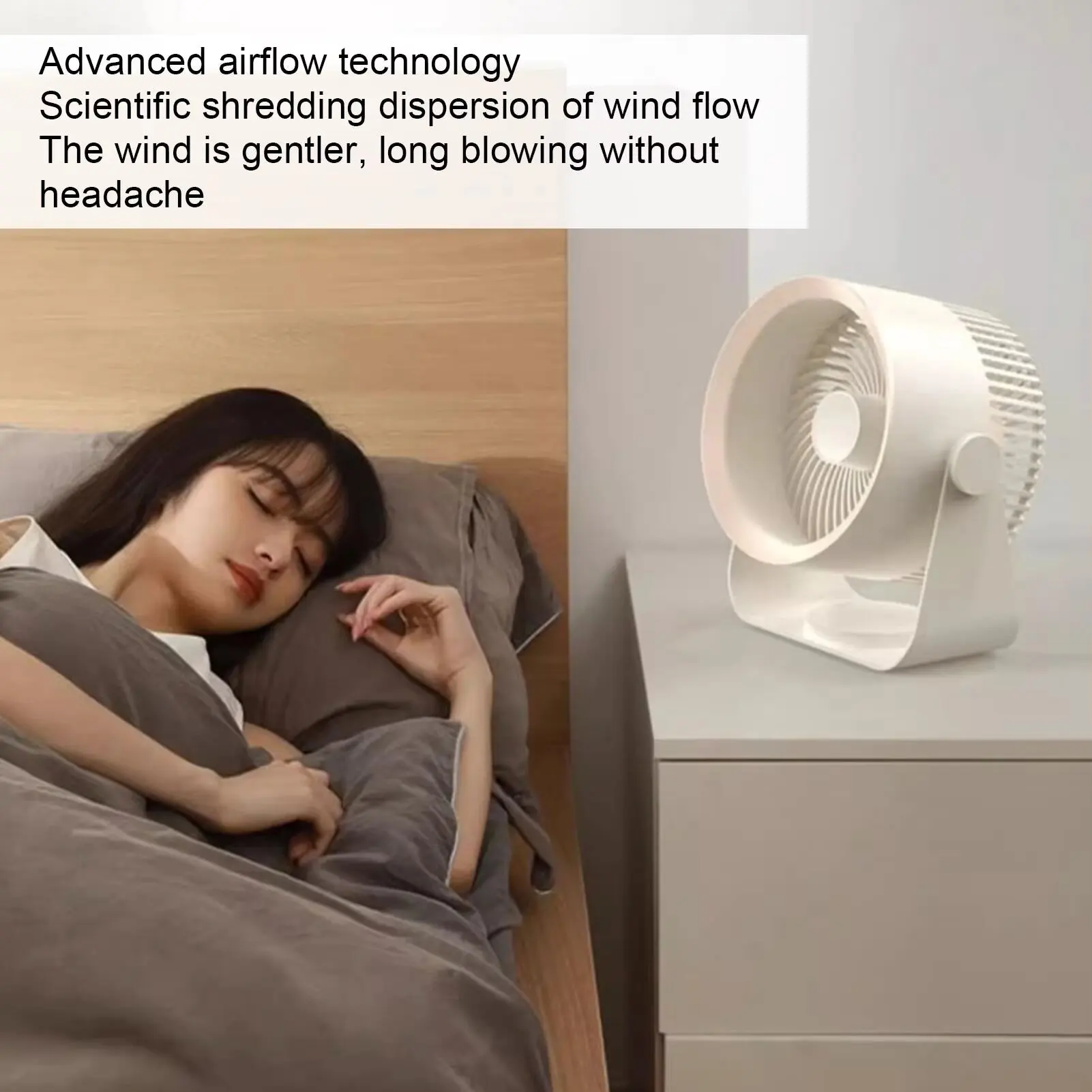 مروحة توزيع الهواء المحمولة مع بطاريات 4000 مللي أمبير في الساعة، مروحة سطح مكتب قابلة لإعادة الشحن عبر USB، مروحة سقف جدارية هادئة، مروحة تبريد هواء