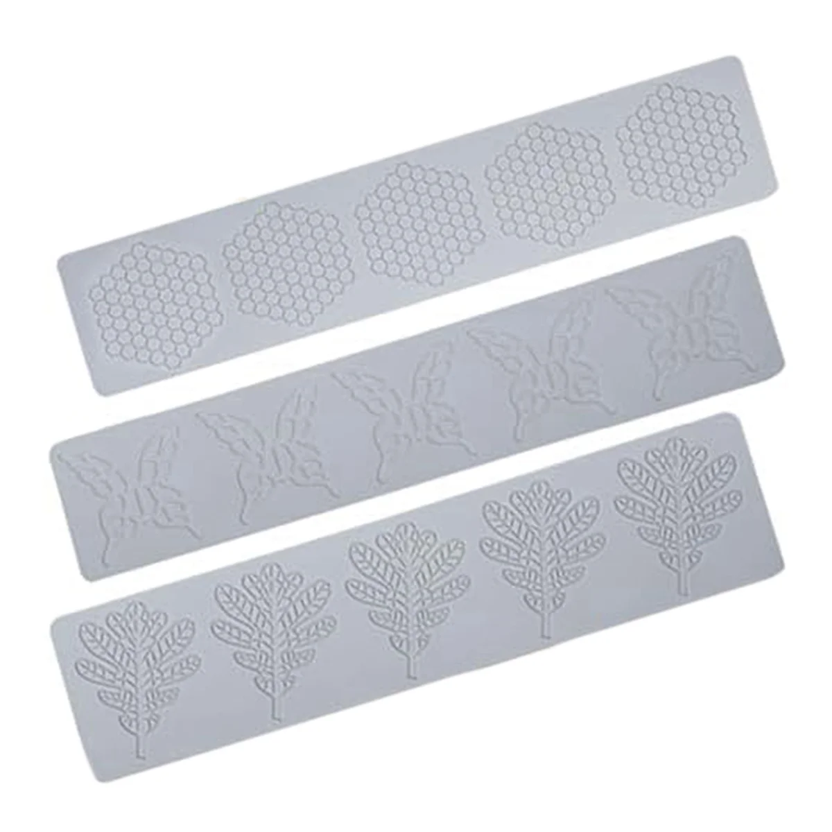 Tile Cake Fondant Mold 3 Pieces Honeycomb Mold Leaf and Butterfly Reusable Embossing Mat Lace Silicone Mold