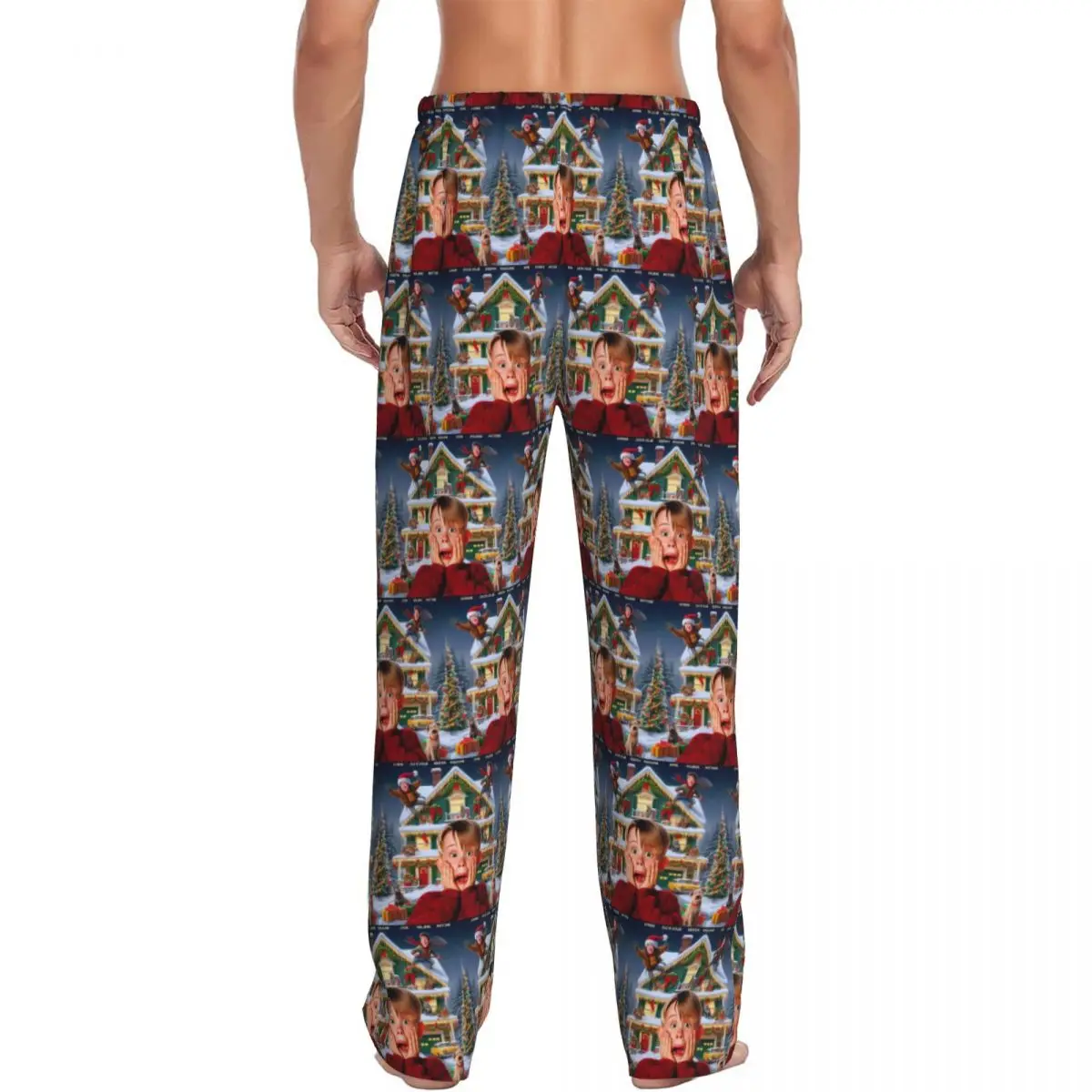 Custom Home - Comedy Film Home Alone Funny  Men Pajama Pants Lounge Sleep Sleepwear Bottoms with Pockets