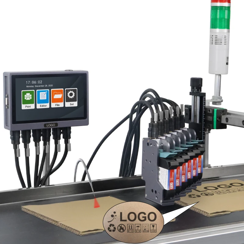 S10-6 Tij Inkjet Printers for 76.2mm Expiry Date Coding Paper Bag and Vinyl Box Printing Machine Glass