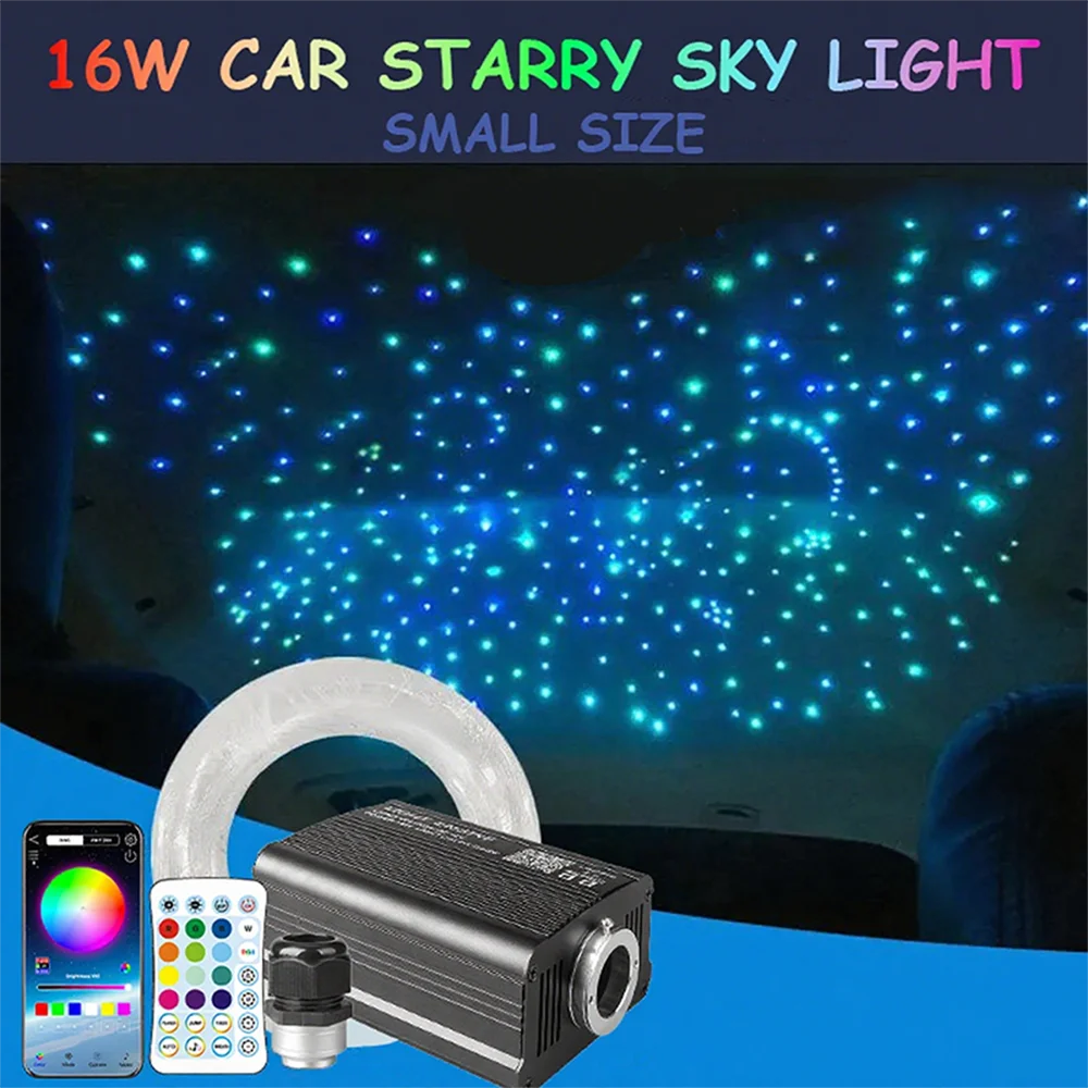 

16W Twinkle Starry Sky Car Star Ceiling Light Fiber Optic Light Led Star Roof Interior Atmosphere Light Car Home Decor