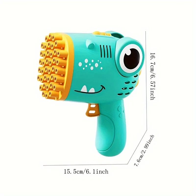 40 Hole Dinosaur Bubble Handheld Bubble Machine, Electric Bubble Gun, Outdoor Wedding Party Toy