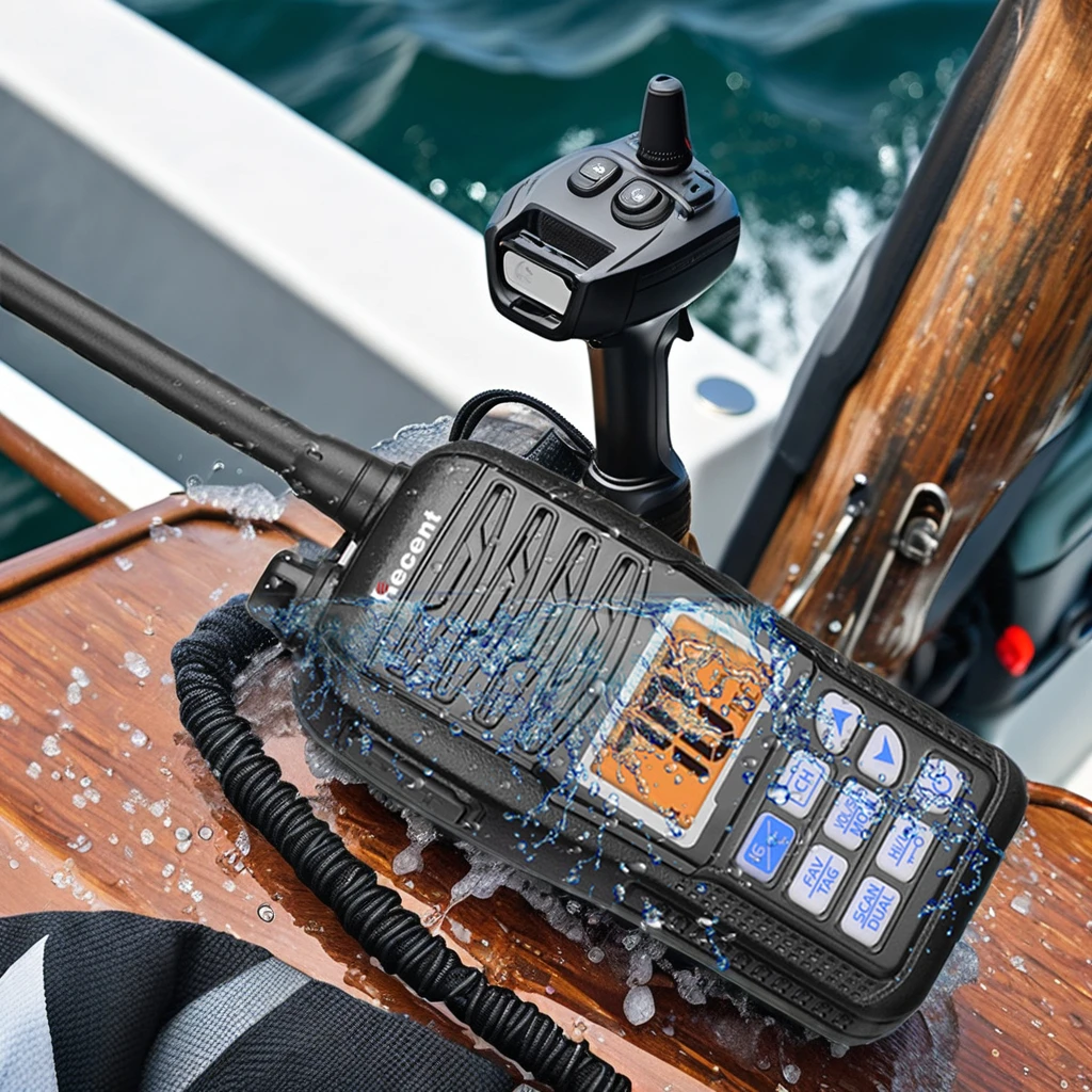 

High Quality IPX7 Waterproof Handheld Marine Radio Vhf Transceiver 10km Talk Ran Two-Way Portable Radio Sea Battery System