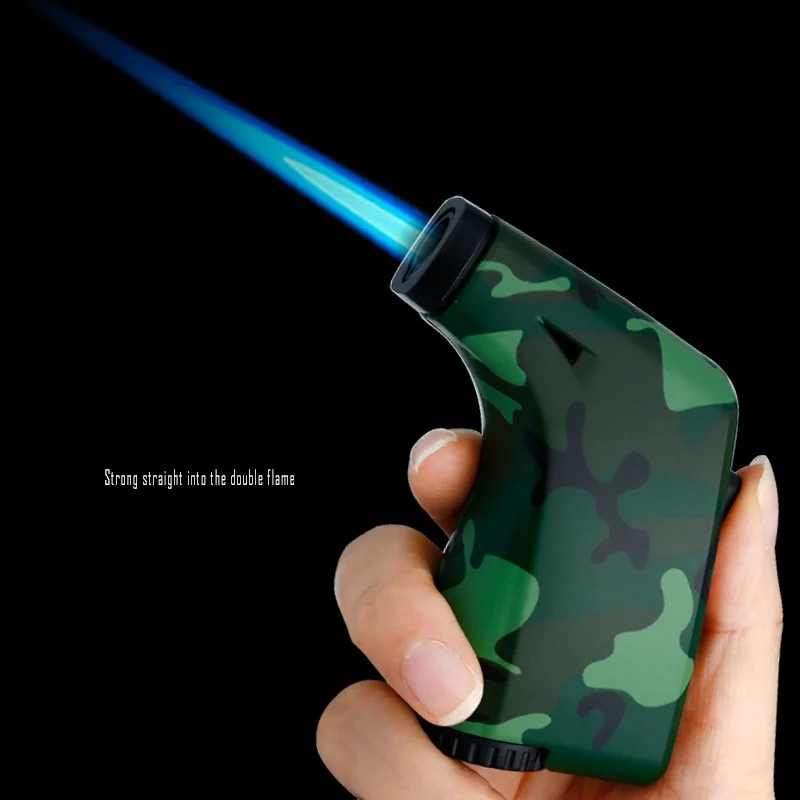 JOBON Mini Portable Outdoor Windproof Straight Butane Gas Lighter Turbine Torch Blue Flame Spray Multifunctional Cigar Lighter