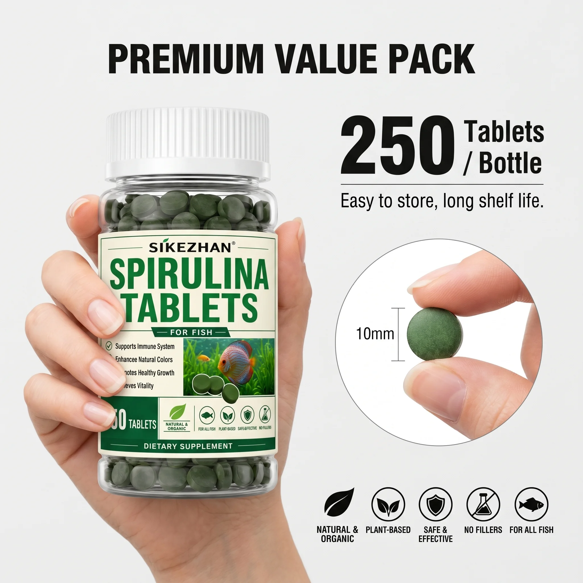 1000pcs High Purity Spirulina  - Aquarium Fish Vitamin recension och pris