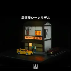 1:64 Scale Diorama Car Garage Model Japanese izakaya City Building Backdrop Display Scene Model