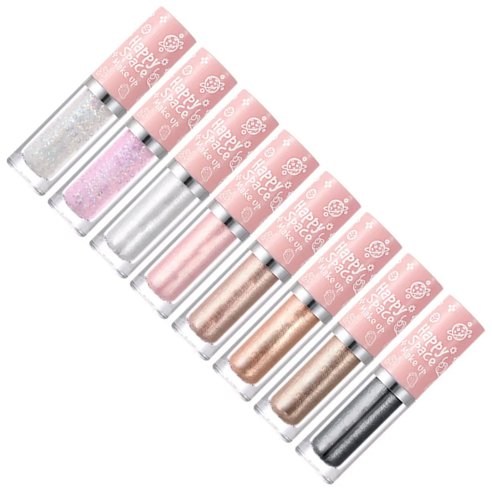 

8Pcs Liquid Eyeshadow Set Shiny Smudge Proof Fast Drying Eye Makeup Accessories for Women Glamorous Night Out Looks