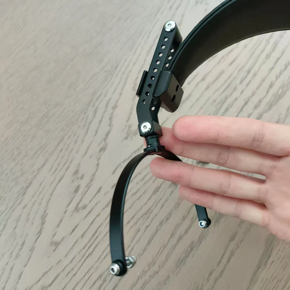 ELFINEAR DIY Opaska na słuchawki 100mm/110mm/120mm, ze stopu aluminium i prawdziwej skóry, do słuchawek nausznych — zdjęcie produktu 5