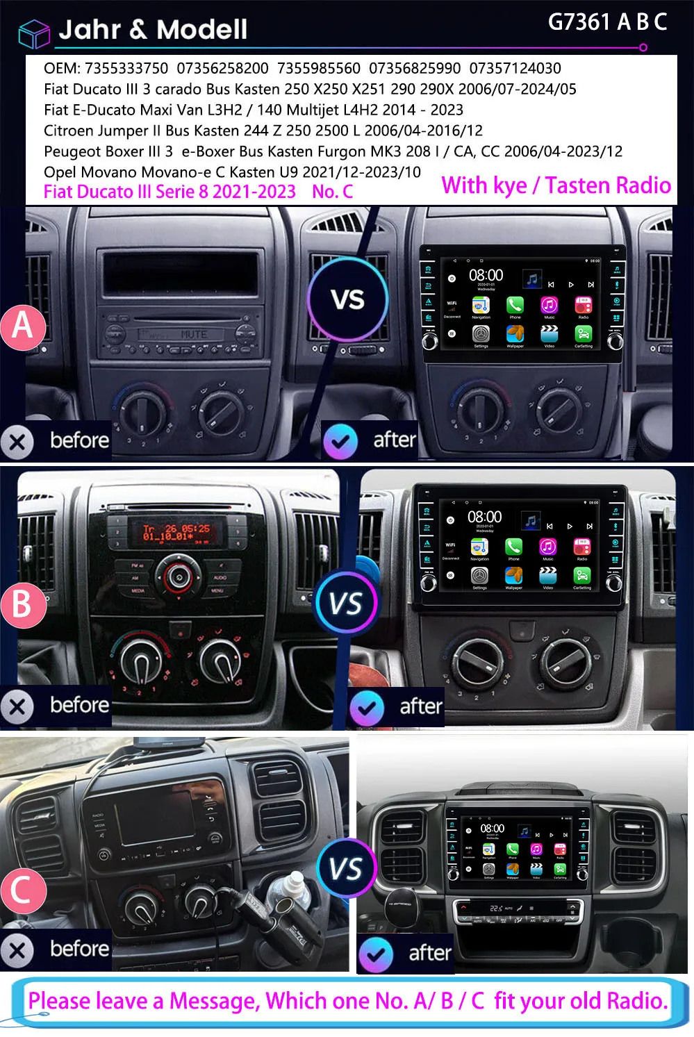 Bluetooth Carpaly GPS Android Car radio Navigation+HD Reverse camera For Fiat Ducato E-Ducato Maxi Peugeot Boxer Opel Movano-e C
