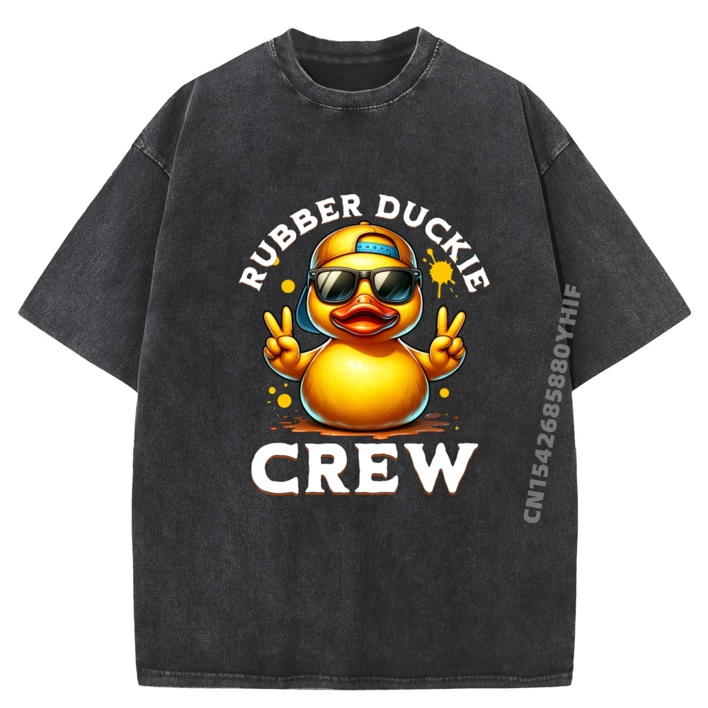 

Cool Yellow Rubber Duck In 70s 80s Duck Cruise Graphic Shirts Men Breathable Men's Clothing 2025 New Washed Shirt