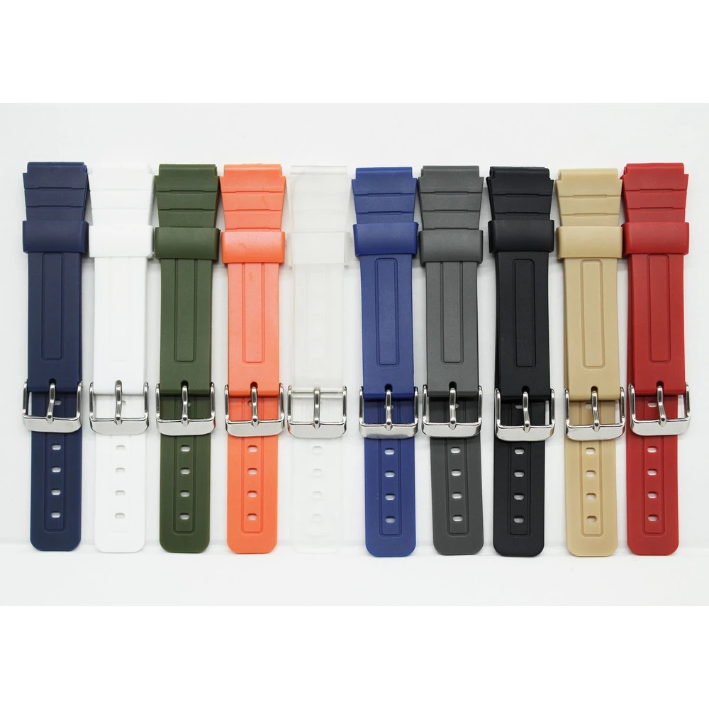 Watchband For F91W F84 F105 F108 A158 A168 AE1200 AE1300 Strap Wrist Premium TPU Watch band accessories Comes with pin tool