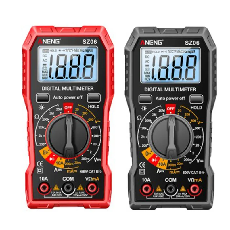 SZ06 Digital Multimeter Voltage Resistance Meter AC/DC Ammeter 600V Voltmeter Multimetr Electrician LCD Backlight Ohm Test